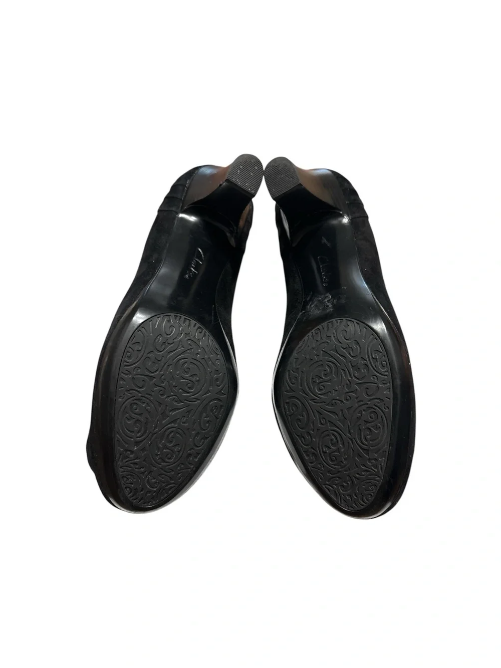 Clarks Artisan Society Ball Black Suede Leather Whimsygoth Pump Heels Size 8M - Picture 10 of 11